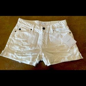 Kancan White Distressed Jean Shorts- Small- New